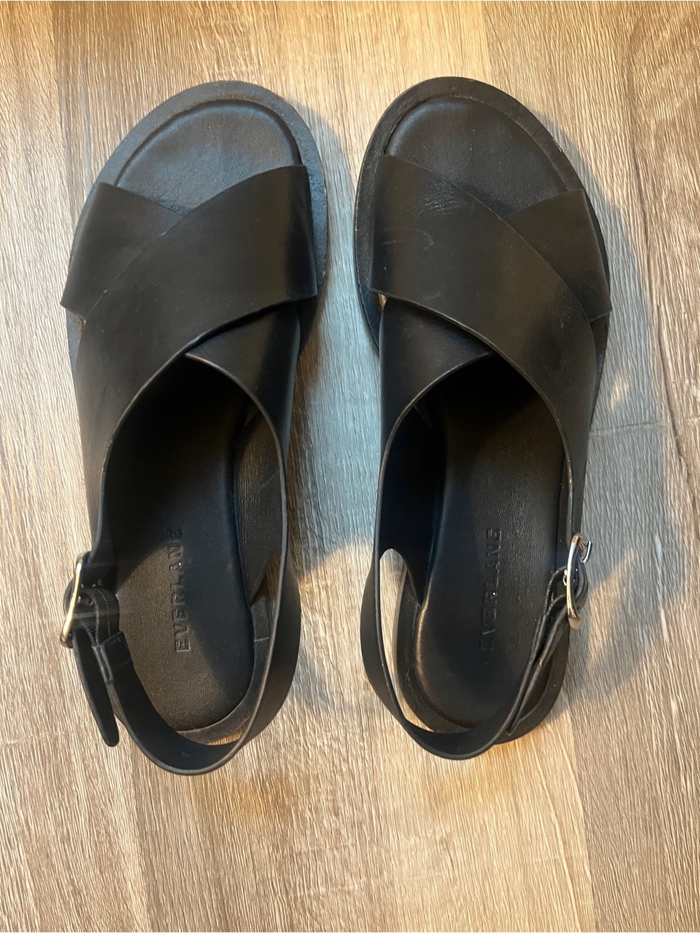 Everlane Black Crossover Leather Sandal - Picture 4 of 5